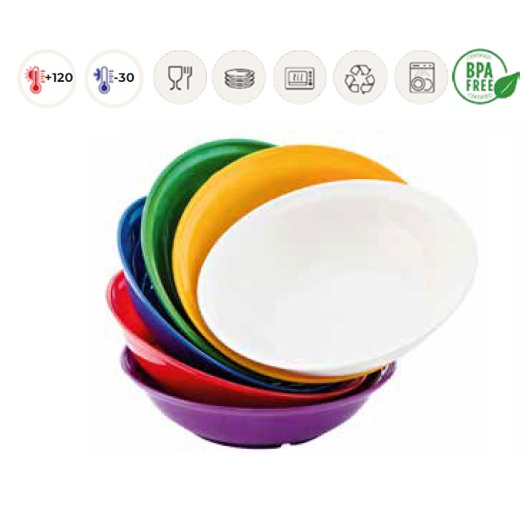 PLATO HONDO POLICARBONATO BLANCO 18,5 CM                                                                                                                                                                                                                  